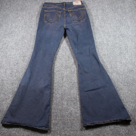 True Religion Charlie High Rise Flare Jeans Womens 27 Blue Stretch - Picture 6 of 12